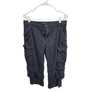 Black Cropped Cargo Pants - Aeropostale - L